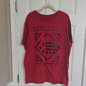 Aeropostale Red Tee with Black New York Graphic